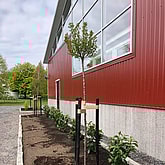 Närbild på ridhuset kastanjegården, onsala