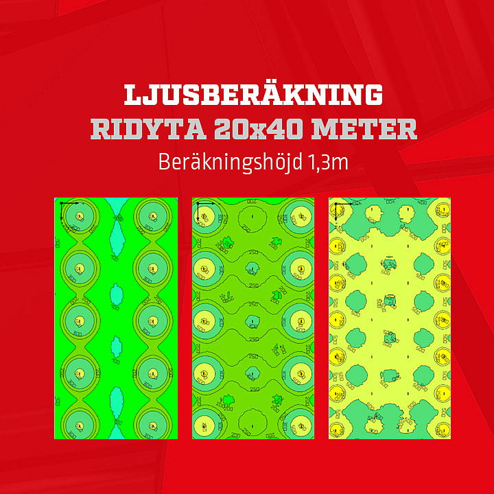 Ljusberäkning LED-belysning för olika ridytor | BORGA